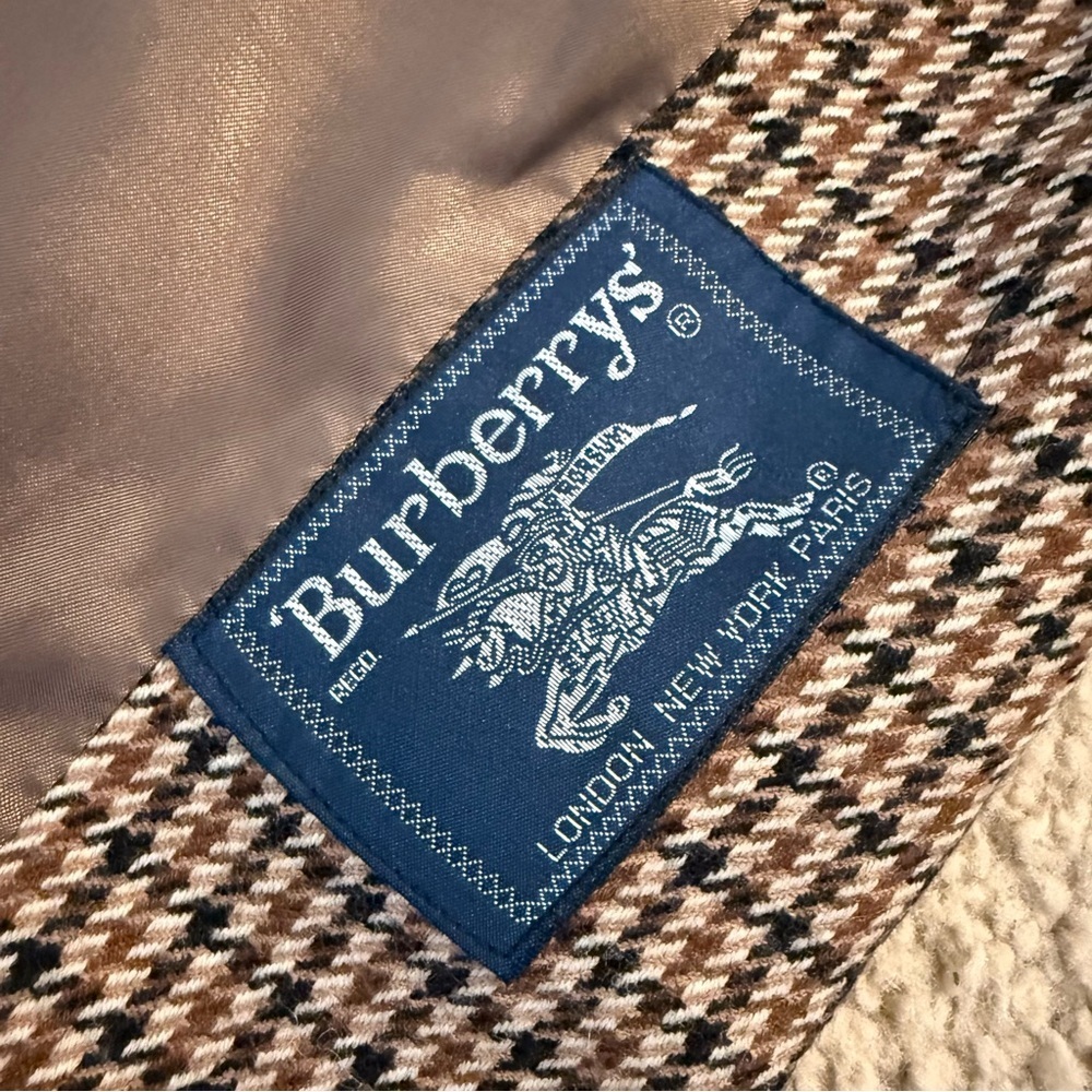 Vintage Burberrys Wool Tweed Blazer | Brown Houndstooth | Tailored Fit | Size 8 - Picture 3 of 12